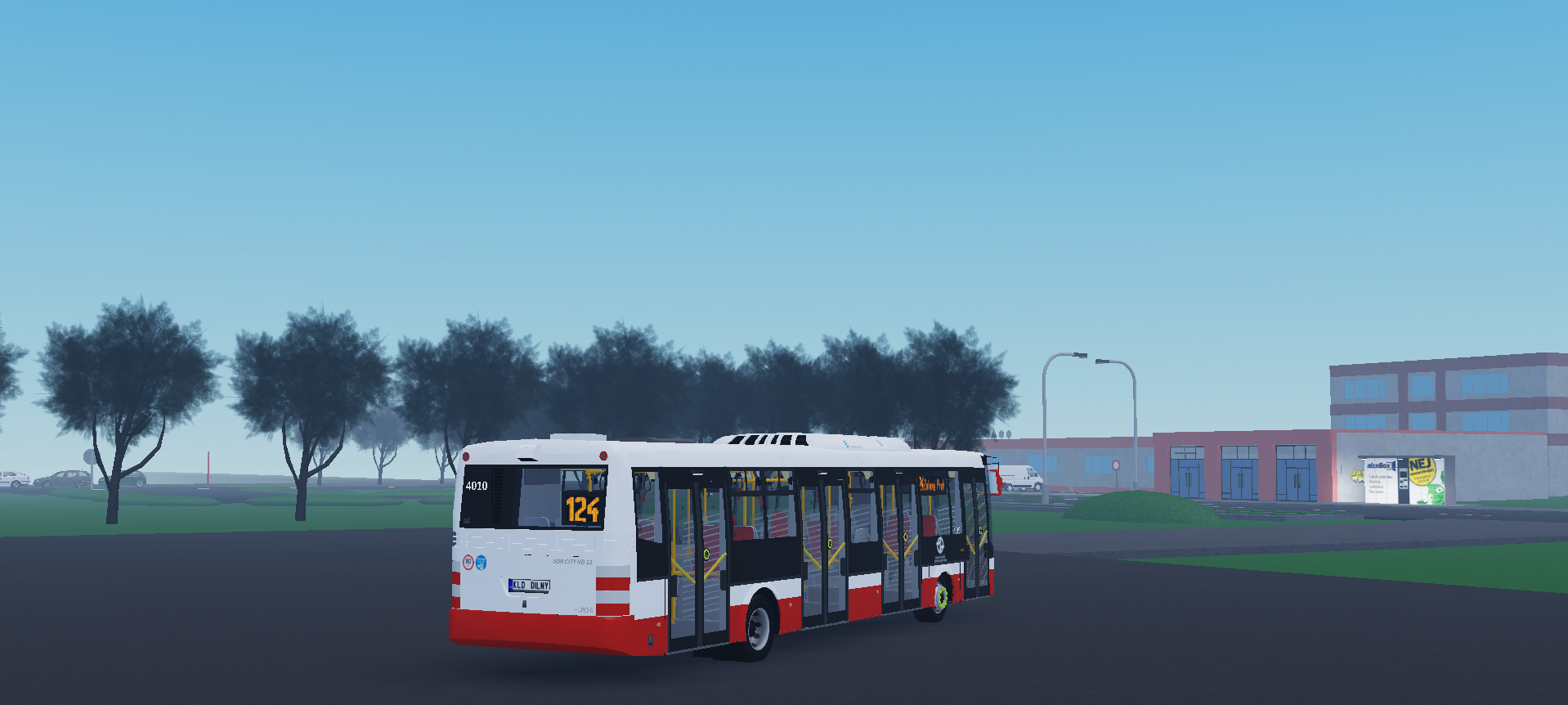 Prague bus line 124 daytime scene